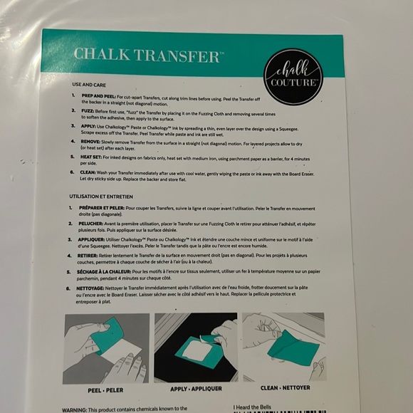 I Heard the Bells Chalk Couture Transfer Size B - Picture 3 of 3